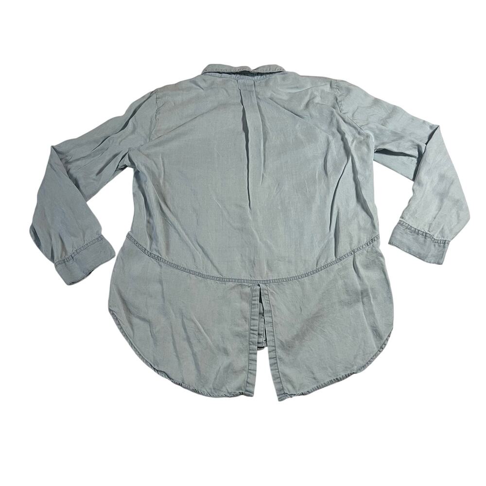 Per Se Women's Tencel Button Up Shirt w/ Split Back Size XL Tunic Lightweight - Picture 2 of 11